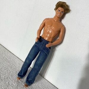 Vintage 90s Mattel Inc Twist & Turn Handsome Face Totally Hair Ken Fashion Doll